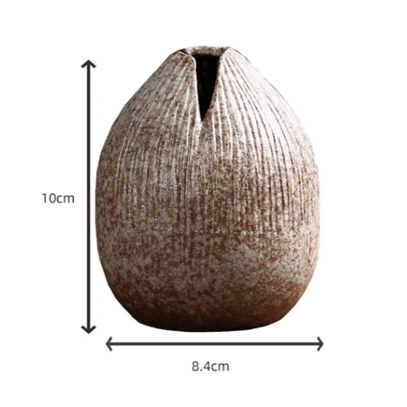 Retro Exquisite Ceramic Hydroponic Ikebana Vases Handmade Pottery Gift Desk Home Decor Gardening Supplies Ceramic Vase Flower