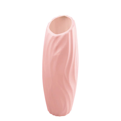 Plastics Flower Vases Unbreakable Ceramic Look Vase Modern Geometric Decorative Floral Vases for Home Living Room Table Office