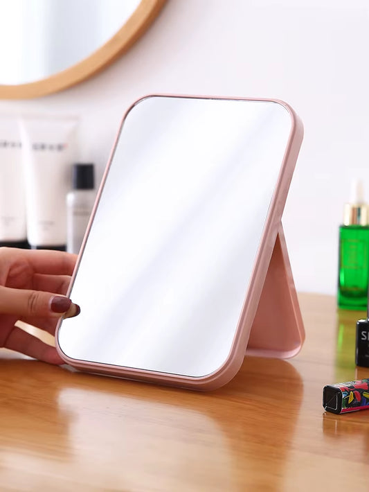 Portable folding makeup mirror – perfect for desktops, dorms, and kids' dressing tables.