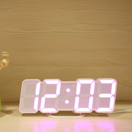 Digital Time Alarm Clock with Remote Control, LED Wall Clock with 115 Colors, Digital Watch, Night Light, Magic Desktop, Table