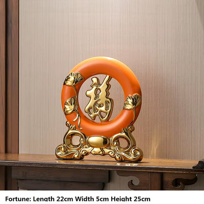 Chinese Style Creativity Ceramic Vase Wooden Frame Retro Openwork Vase Modern Home Flower Arrangement Decoration Flower Vases