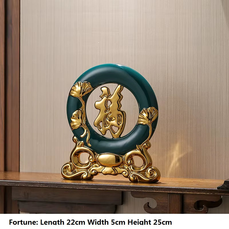 Chinese Style Creativity Ceramic Vase Wooden Frame Retro Openwork Vase Modern Home Flower Arrangement Decoration Flower Vases