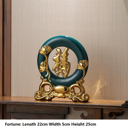 Chinese Style Creativity Ceramic Vase Wooden Frame Retro Openwork Vase Modern Home Flower Arrangement Decoration Flower Vases