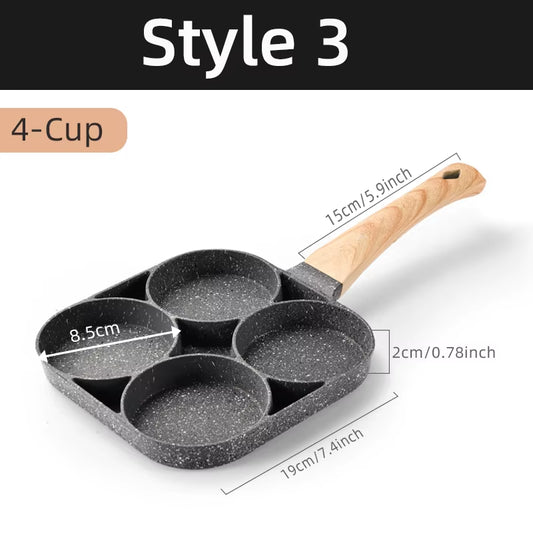 4/7-Cup Pancake & Egg Frying Pan – Durable non-stick pan with multiple holes for cooking eggs, pancakes, or ham. Perfect for quick and easy breakfasts.