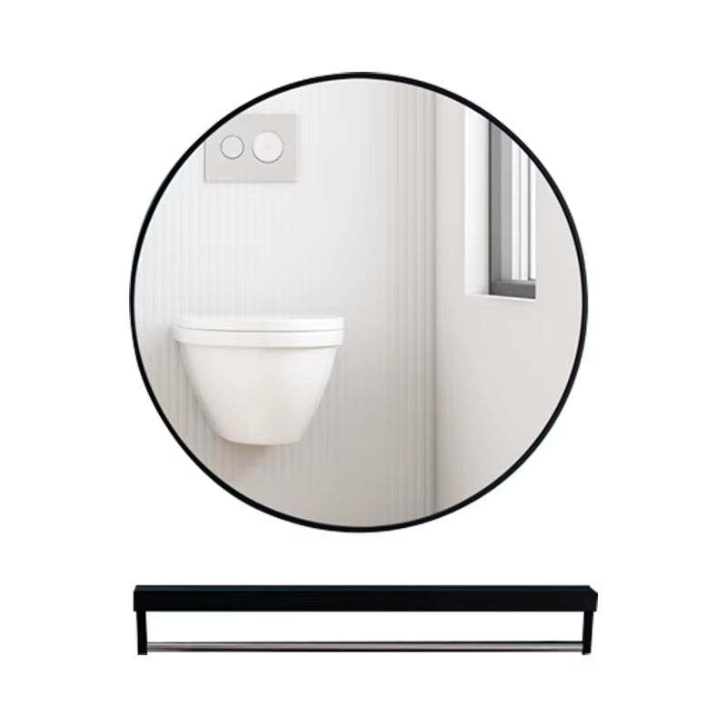 40/50/60/70Cm Simple Make up Mirror round Vanity Bathroom Mirror with Shelf Wall-Mounted Free Punch for Women Make up Mirror