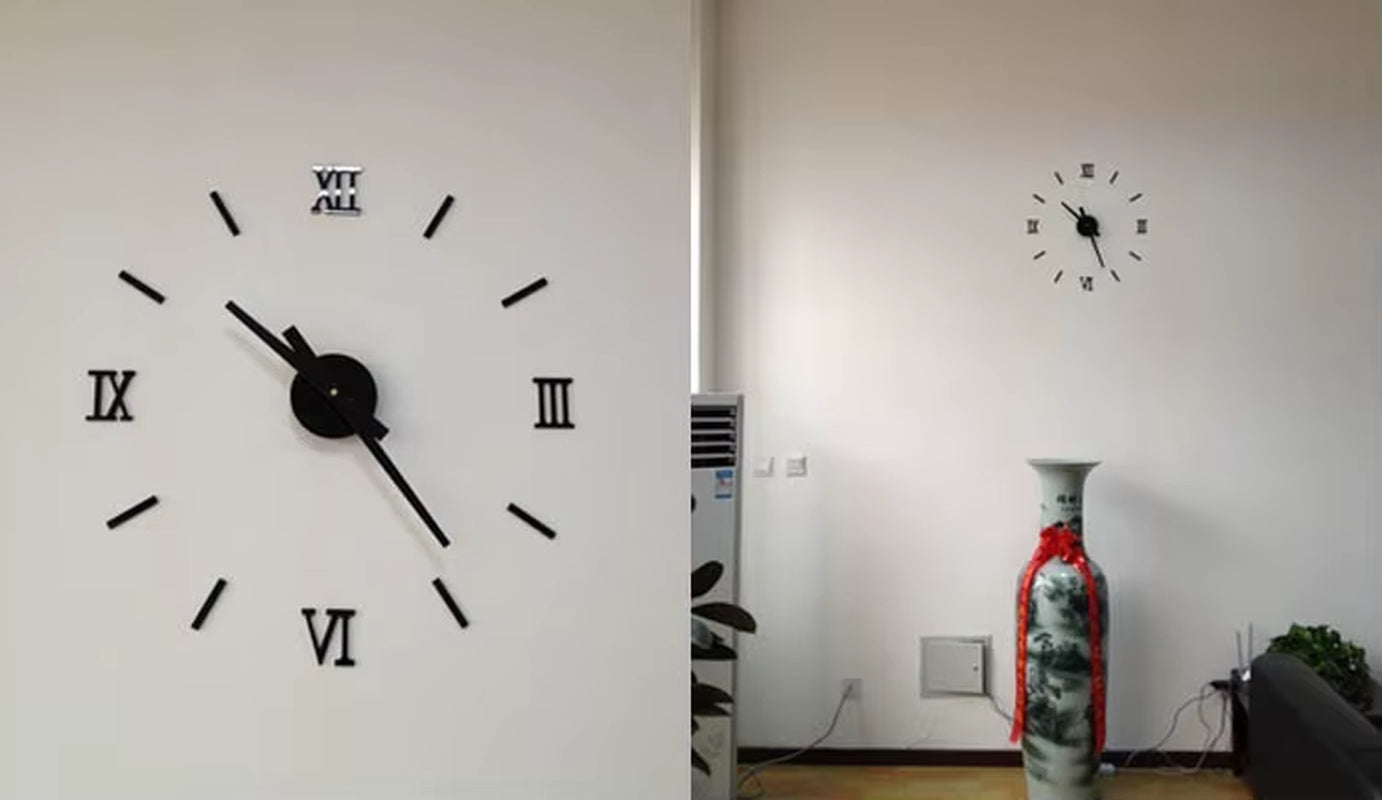 45X45Cm Roman Numer 3D Watch Acrylic Mirrored Digital Wall Clock for Living Room Modern Design DIY Home Decor