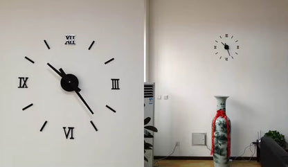 45X45Cm Roman Numer 3D Watch Acrylic Mirrored Digital Wall Clock for Living Room Modern Design DIY Home Decor