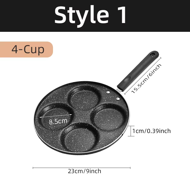 4/7-Cup Pancake & Egg Frying Pan – Durable non-stick pan with multiple holes for cooking eggs, pancakes, or ham. Perfect for quick and easy breakfasts.