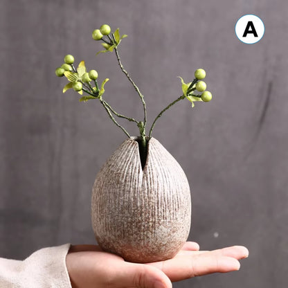 Retro Exquisite Ceramic Hydroponic Ikebana Vases Handmade Pottery Gift Desk Home Decor Gardening Supplies Ceramic Vase Flower
