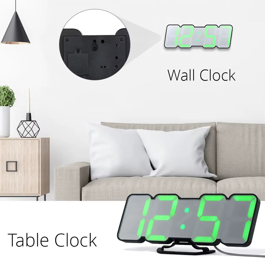 Digital Time Alarm Clock with Remote Control, LED Wall Clock with 115 Colors, Digital Watch, Night Light, Magic Desktop, Table