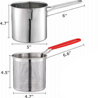Deep Frying Pot Kitchen Fryer with Strainer Stainless Steel Tempura Fryer Pan Fry Pot Chicken Fried Chicken Cooking Tools
